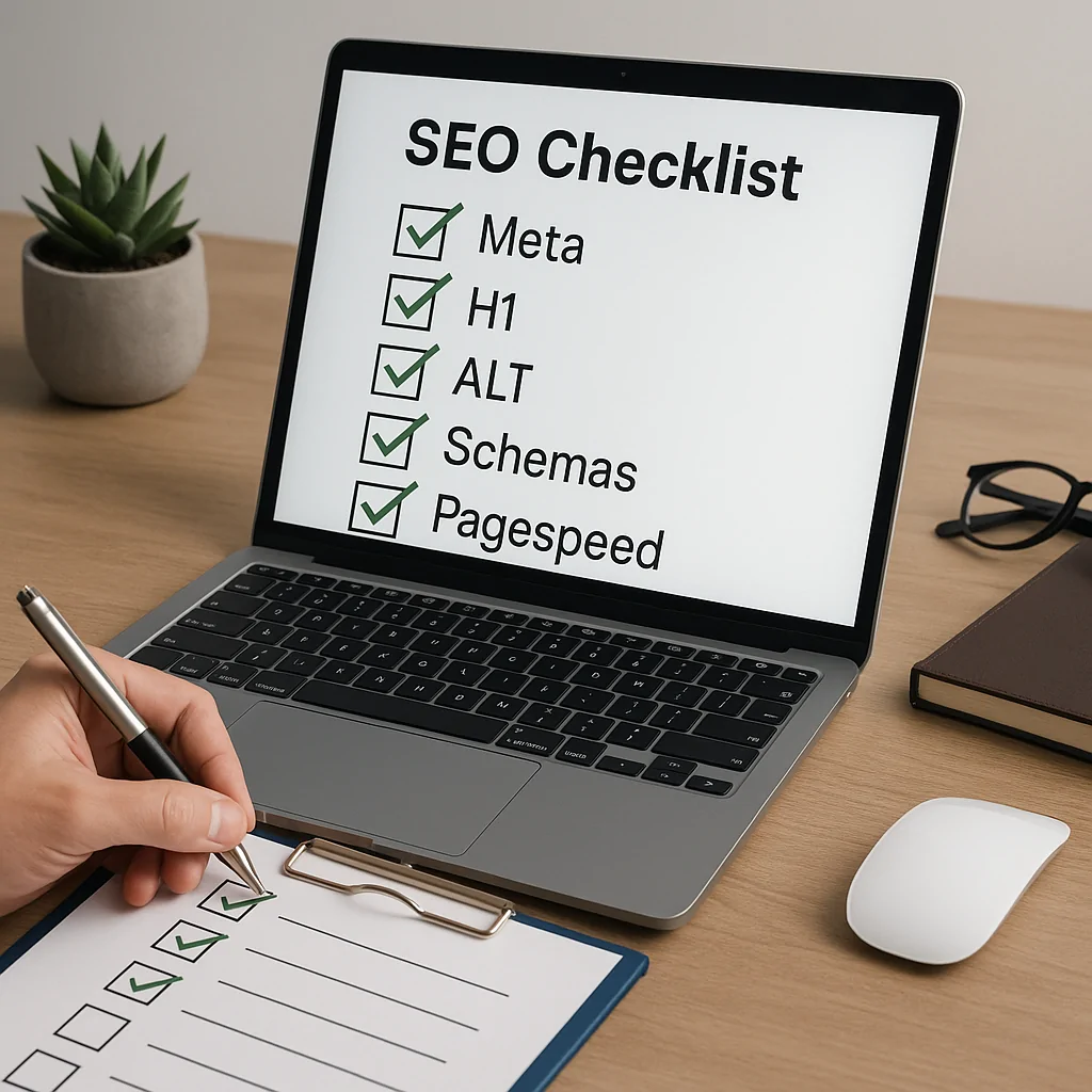 צ'ק ליסט SEO טכני לאתר תדמיתי ב-2026: מטא, H1, ALT, סכמות ומהירות טעינה