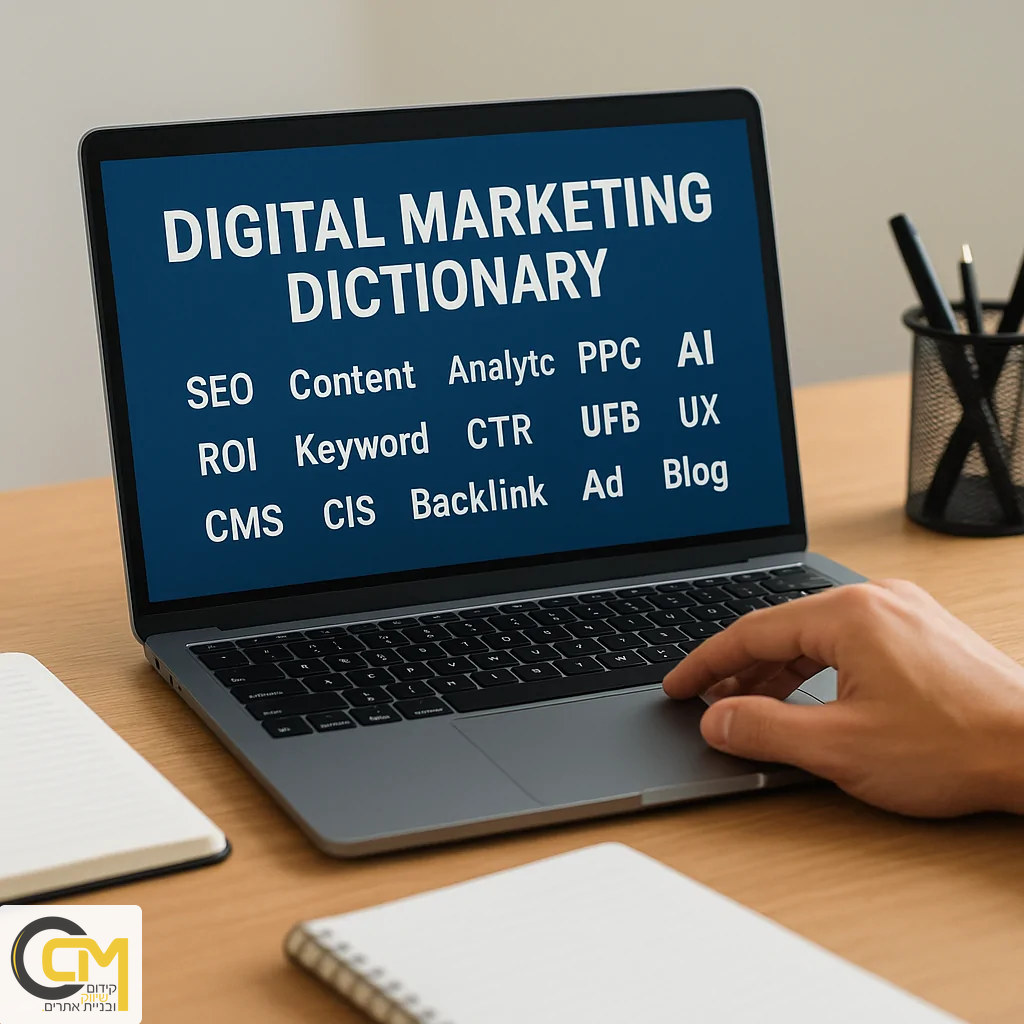 מילון מושגים מעשי לעסקים: 30 מונחים בקידום אורגני, בניית אתרים ושיווק דיגיטלי עם בינה מלאכותית — איך ליישם להגדלת לידים